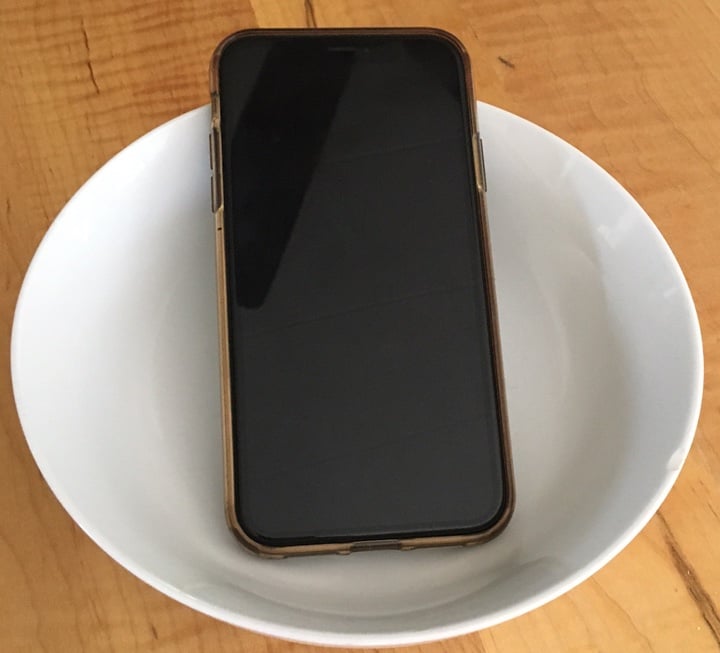cell phone in a bowl